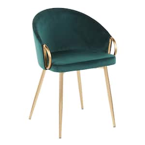 Claire Green Velvet and Gold Dining Chair