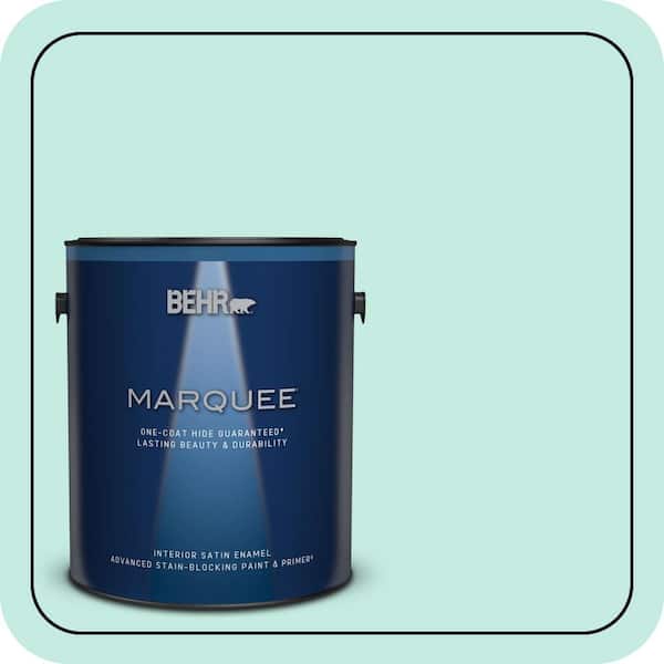 BEHR MARQUEE 1 gal. #P440-2 Clear Aqua Satin Enamel Interior Paint & Primer