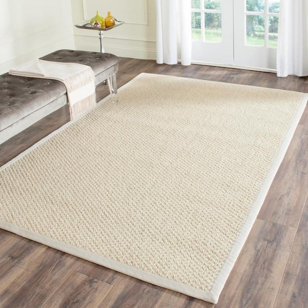 Natural Fiber Cream 2 ft. x 3 ft. Solid Area Rug