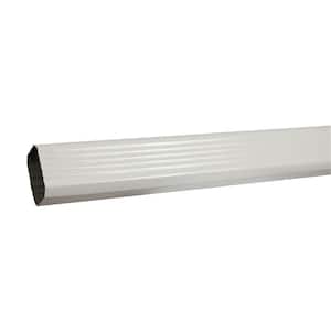 3 in. x 4 in. x 10 ft. High Gloss 80 Degree White Aluminum Downspout