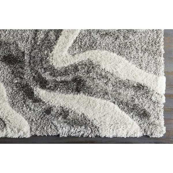 Alta Shag Charcoal Abstract 7 ft. x 9 ft. Indoor Area Rug