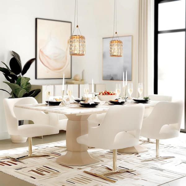 Brusmogan 10-Watt 1-Light Plating Rose Gold Cylinder Integrated LED Pendant Light with Crystal Shade