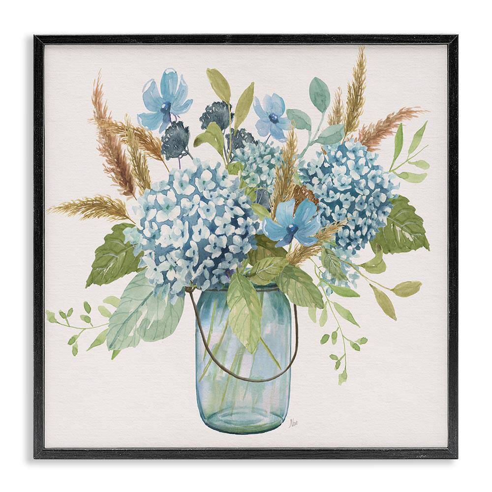 Hydrangea in Mason Jar by Nan Black Framed Nature Giclee Art Print 12 in. x 12 in. price history on PriceWatchPro