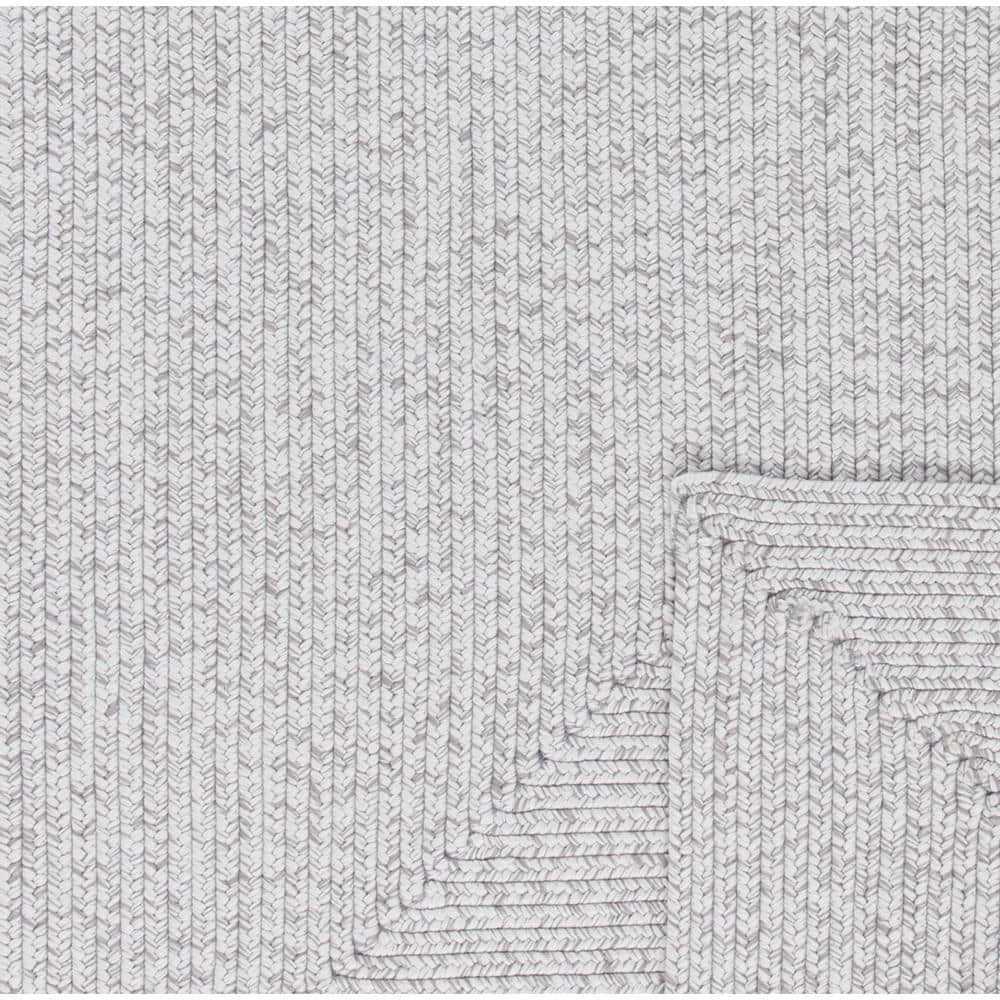 Handwoven Braided Silver & Grey Square Area Rug - 4' x 4'