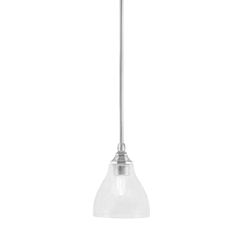 Sparta 100-Watt 1-Light Chrome Shaded Pendant Light Mini Pendant with Clear