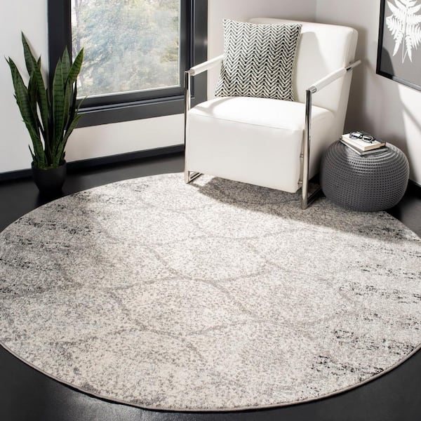 Madison Gray/Ivory 4 ft. x 4 ft. Round Area Rug