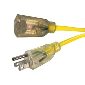 100 ft. 14/3 Medium Duty Indoor/Outdoor Extension Cord with Lighted End, Yellow