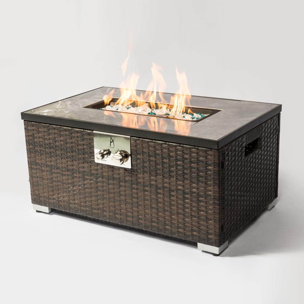 40,000BTU Outdoor Fire Table Gas Fire Pit Rattan Gas Fire Table, Gas Fire T