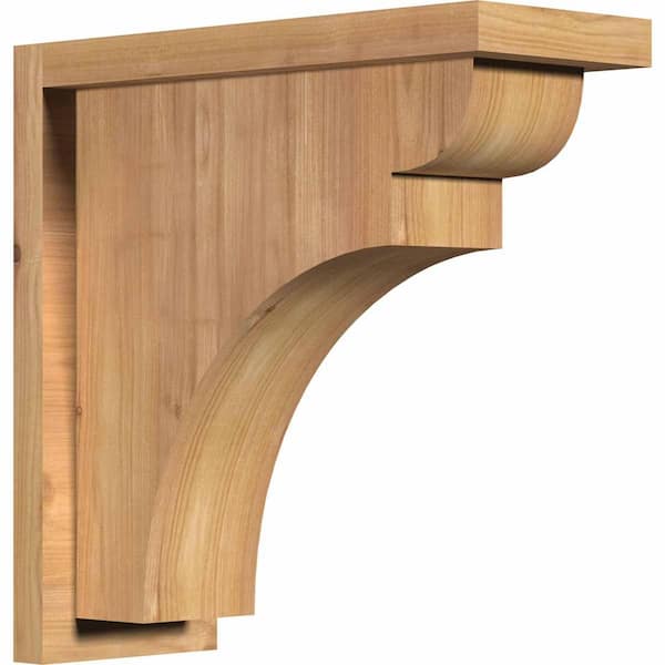 Ekena Millwork 5-1/2 in. x 14 in. x 14 in. Western Red Cedar Yorktown Smooth Corbel with Backplate