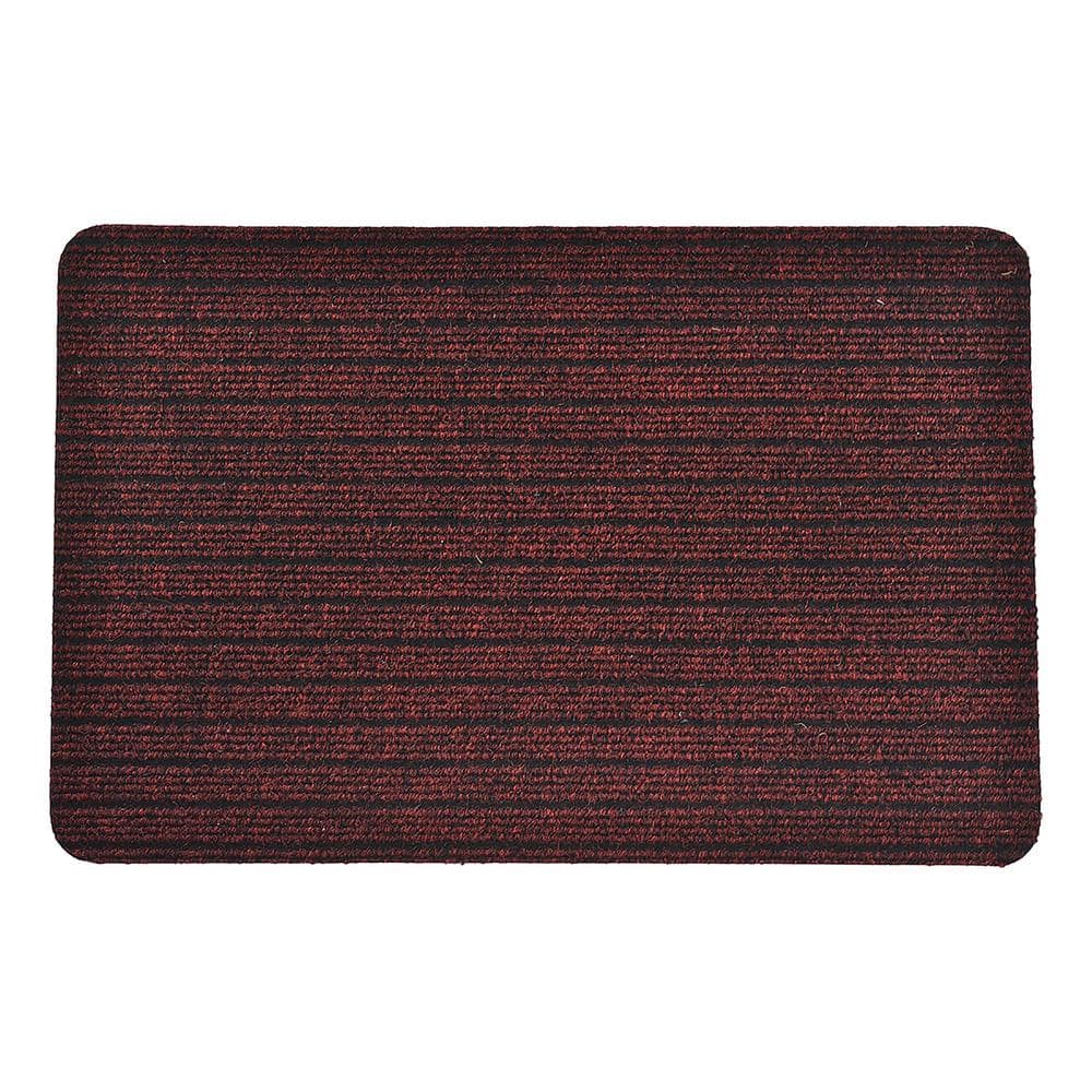 Evideco Outdoor Front Door Mat Chloe Polypropylene Latex Rug 16 in. x 24 in. Maroon price history on PriceWatchPro