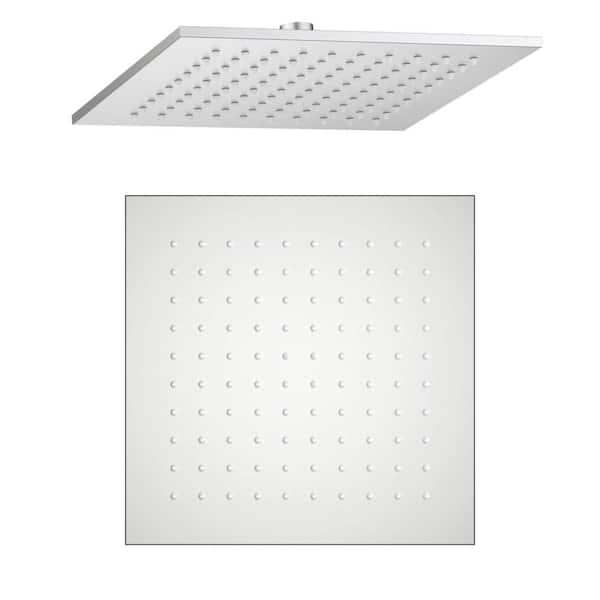 KIBI 1-Spray Patterns with 1.75 GPM 10 in. Wall Mount Rain Fixed Shower Head with Corrosion Resistant in Brushed Nickel