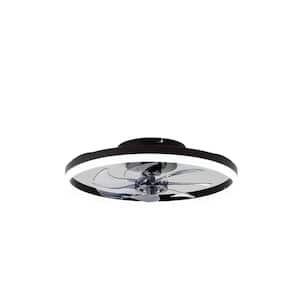 22 in. Smart Indoor Black Bladeless Low Profile Ceiling Fan with LED Light and Remote Control with 1 Color Temperature