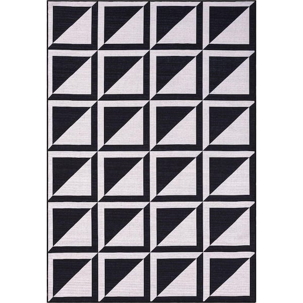 Parker Ivory 4 ft. x 6 ft. Geometric Polypropylene Area Rug