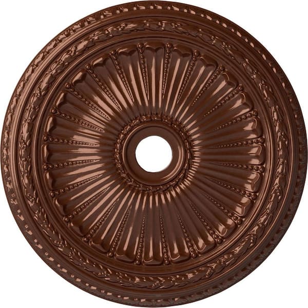 Ekena Millwork 2-1/2 in. x 35-1/8 in. x 35-1/8 in. Polyurethane Viceroy Ceiling Moulding, Copper Penny