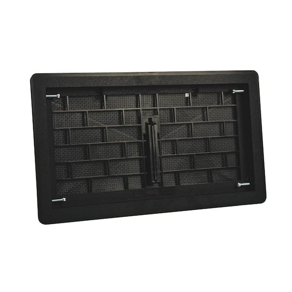 16 in. x 8 in. ABS Plastic Replacement Manual Foundation Vent in Black