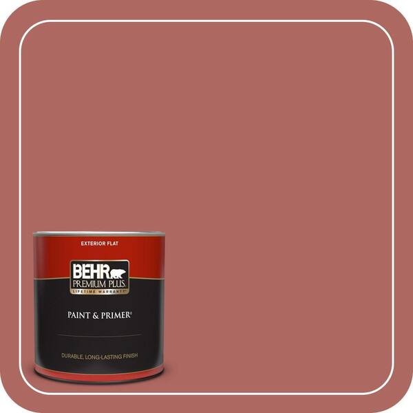 BEHR PREMIUM PLUS 1 qt. #PPU2-13 Colonial Brick Flat Exterior Paint & Primer
