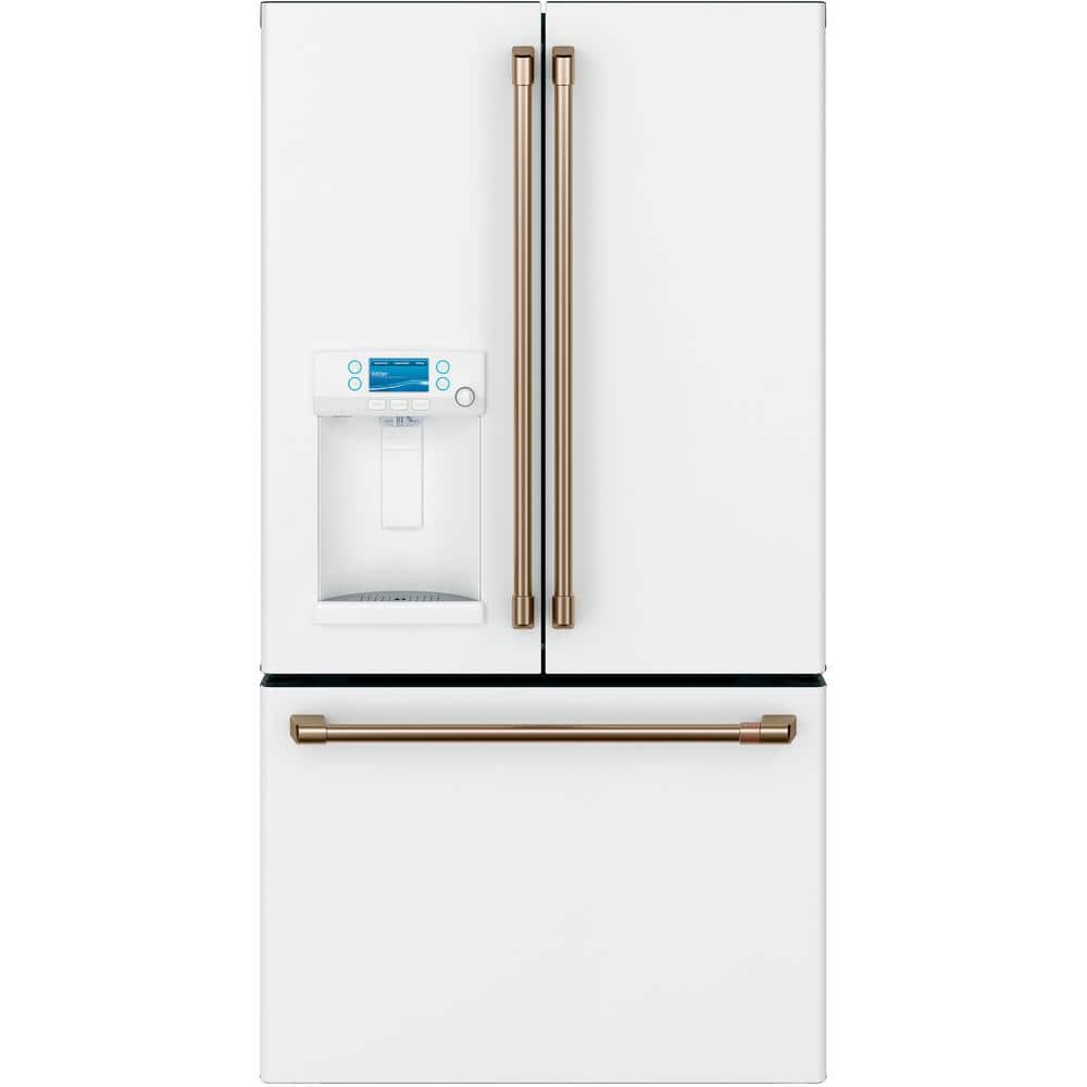 Cafe 22.2 cu. ft. Smart French Door Refrigerator with Hot Water Dispenser in Matte White, Counter Depth and ENERGY STAR, Fingerprint Resistant Matte White