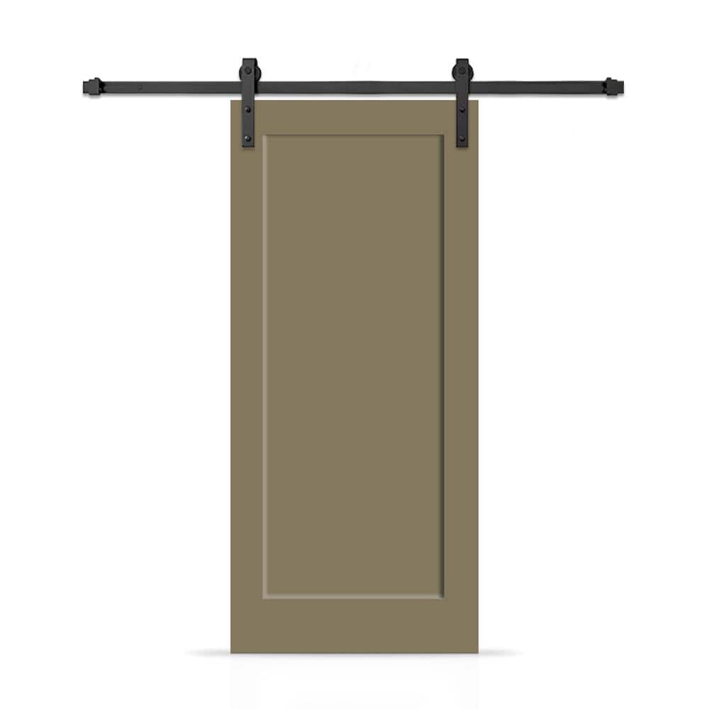 30 in. x 84 in. 1-Panel Shaker Hollow Core Olive Green Painted Composite Interior Sliding Barn Door with Hardware Kit price history on PriceWatchPro