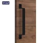 10 in. Black Steel Sliding Barn Door Handle with Screw Accessories