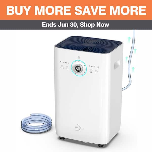125 pt. 8,500 sq.ft. Commercial Dehumidifier in Whites, with Bucket, Drain Hose, Pump for Basement, Energy Star