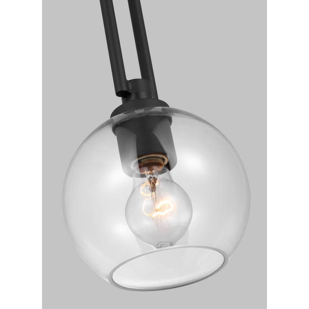 Codyn Midnight Black 1-Light Mini Globe Pendant with Clear Glass