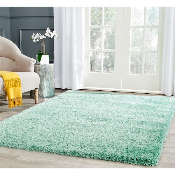 Charlotte Shag Teal 5 ft. x 8 ft. Solid Area Rug