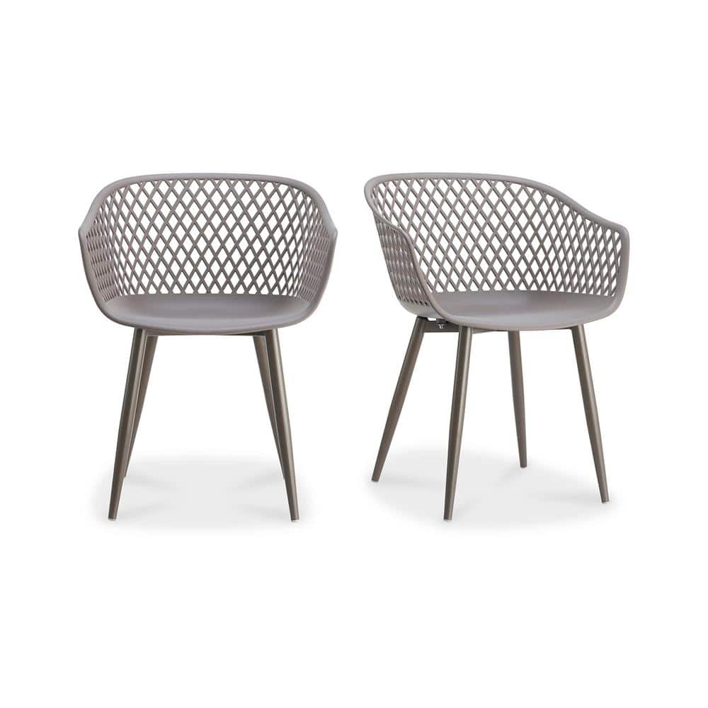 Florence, Outdoor Dining Chair Polypropylene with Powder-Coated Metal Legs, Grey - Set of Two price history on PriceWatchPro