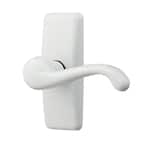 White Painted Zinc Storm and Screen Door Lever Handle Set with Deadbolt