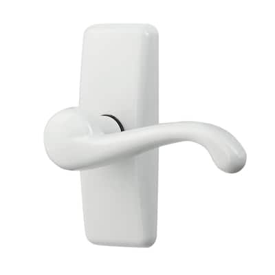 Storm Door Pull Handle & Lock Set in White 3/4 Inch Thick Door-90203-044 