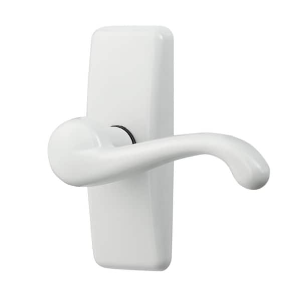 IDEAL SECURITY Painted White Storm Door Lever Handle Set