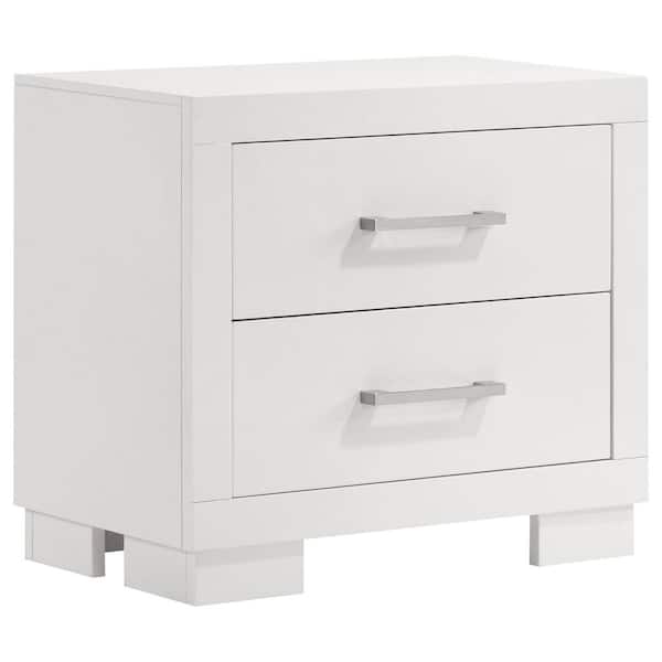 Coaster 2-Drawer White Jessica Nightstand