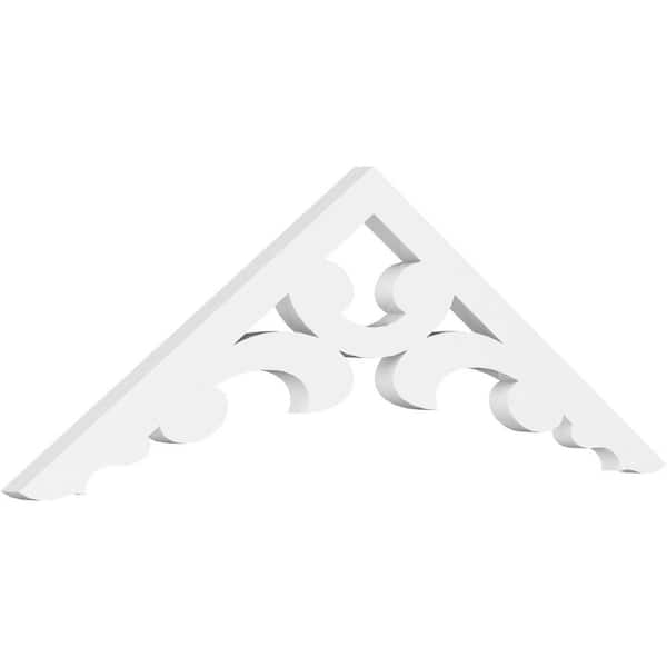 Ekena Millwork 1 in. x 36 in. x 12 in. (8/12) Pitch Vienna Gable Pediment Architectural Grade PVC Moulding