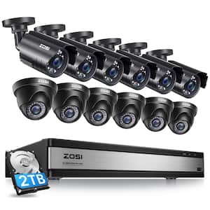 16-Channel 5Mp-Lite 2TB DVR Security Camera System with 6 Wired Bullet Cameras and 6-Wired Dome Cameras