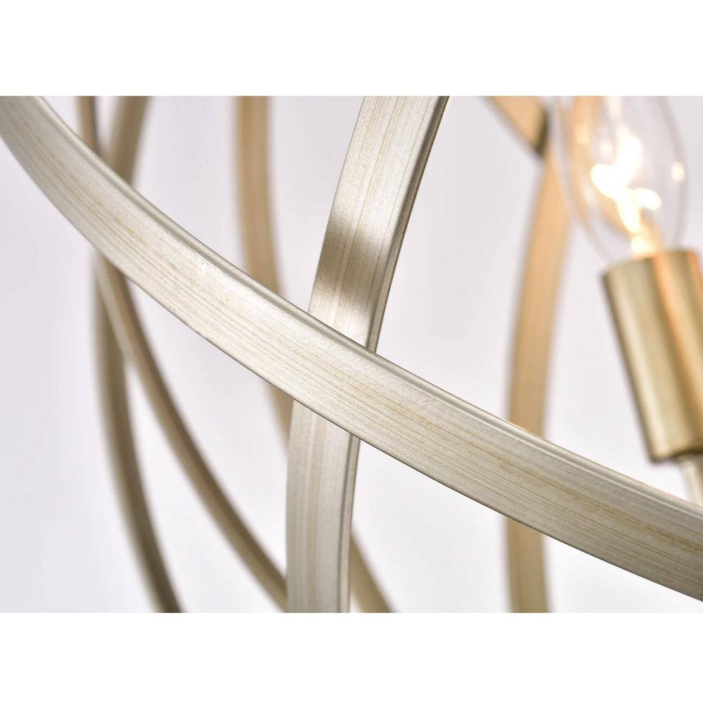 Benita Light Gold and Bronze Orb 4-Light Chandelier