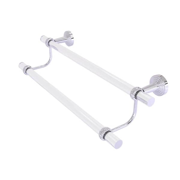 Allied Brass Pacific Beach Collection 18 in. Wall Mounted Double Towel Bar in Polished Chrome with Twisted Accents