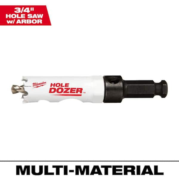 Milwaukee 3/4 in. HOLE DOZER Bi-Metal Hole Saw with 3/8 in. Arbor and Pilot Bit