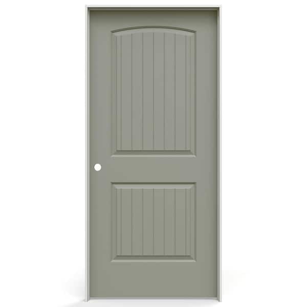 36 in. x 80 in. Santa Fe 2 Panel Right-Handed Solid Core Organic Gray Molded Composite Single Prehung Interior Door