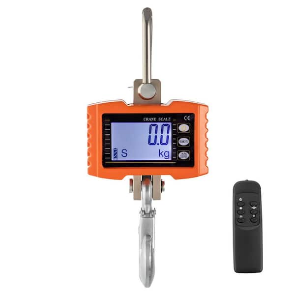 VEVOR Hanging Scale 1000KG (2200LBS) Orange Digital Industrial Heavy Duty Crane Scale with Accurate Reloading Spring Sensor