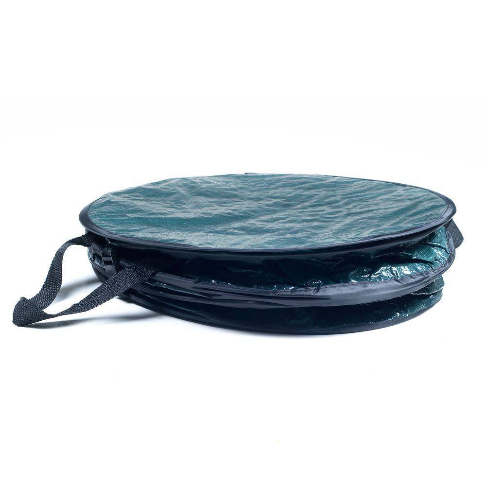 Green Collapsible Polyethylene Outdoor Trash Can with Handles
