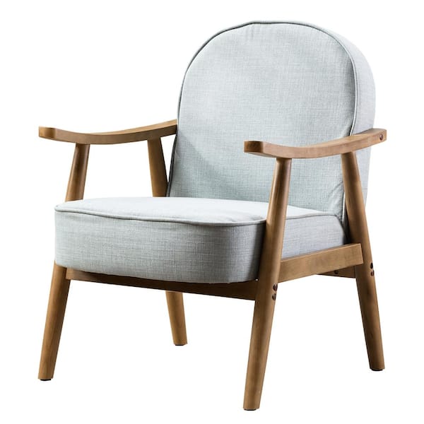 Kinwell Green Modern Upholstered Solid, Lounge Chairs With Wood Arms