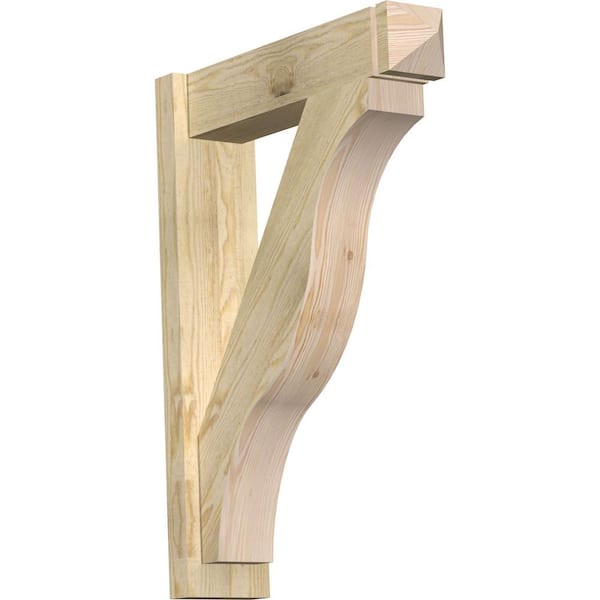 Ekena Millwork 6 in. x 32 in. x 24 in. Douglas Fir Fuston Arts and Crafts Rough Sawn Outlooker