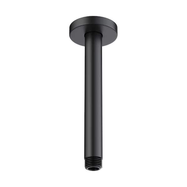 8 in. Ceiling Mounted Stainless Steel Shower Arm in Matte Black (1-Pack)