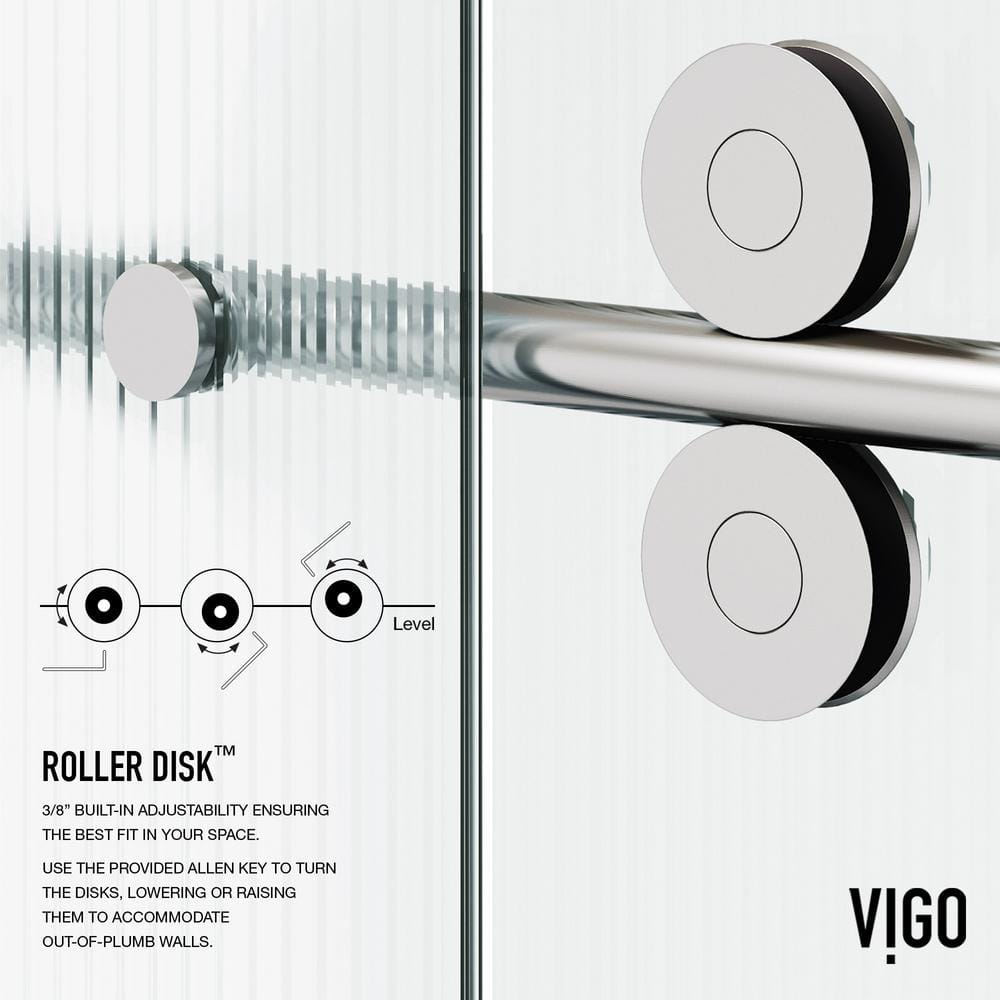 Elan Frameless Sliding Tub Door in Stainless Steel with Fluted Glass