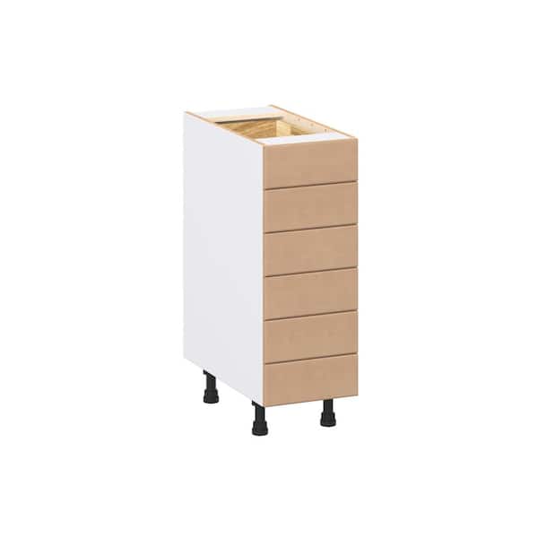 Lakewood Sugar Cookie Shaker Assembled Base Kitchen Cabinet with 6 Drawer (12 in. W x 34.5 in. H x 24 in. D)