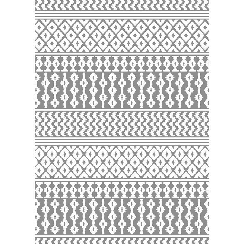 Wave 5 ft. x 7 ft. Gray Striped Washable Microfleece Area Rug price history on PriceWatchPro