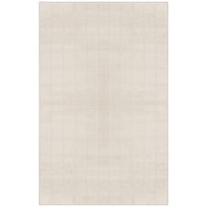 Serenity Home Ivory Cream 4 ft. x 6 ft. Linear Contemporary Area Rug