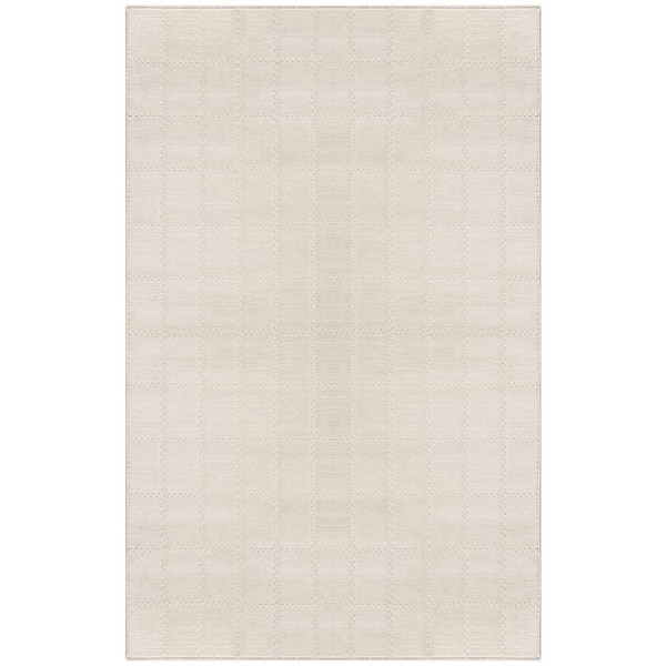 Nourison Serenity Home Ivory Cream 4 ft. x 6 ft. Linear Contemporary Area Rug