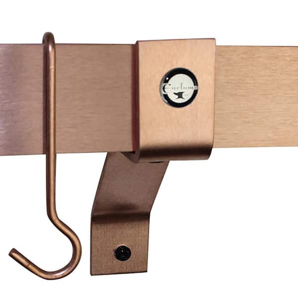 Handcrafted 4 in. Wall Brackets For Roll End Bar (Set of 2) Brushed Copper