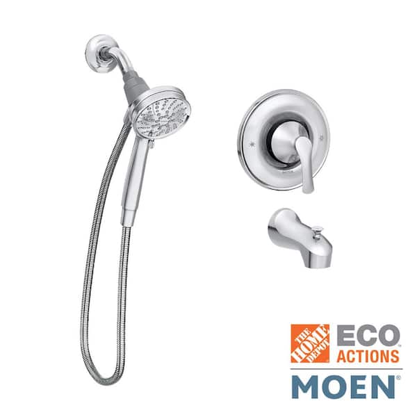 MOEN Darcy with Magnetix Single-Handle 6-Spray 3.75 in. Tub and Shower Faucet in Chrome (Valve Included)