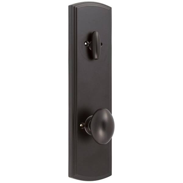 Italian Collection Briona Single Cylinder Black Door Handleset with Canova Interior Left-Hand